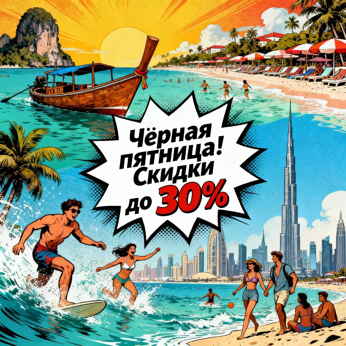 Чёрная пятница! 💥 Только до 30 ноября – скидки до 30% на туры и отели!